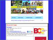 Tablet Screenshot of bostonsummercamps.com